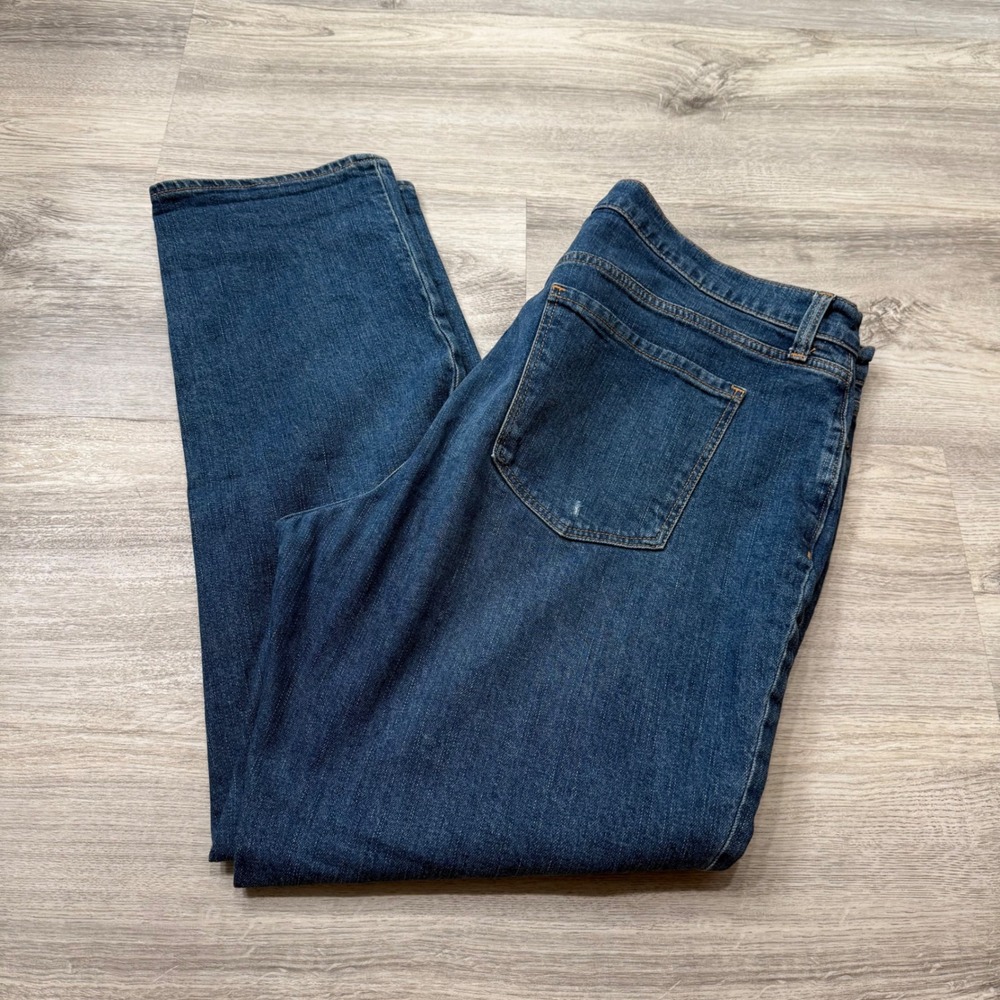 Old Navy Boyfriend Mid-Rise Distressed Ripped Dark Wash Jeans Womens Sz 14